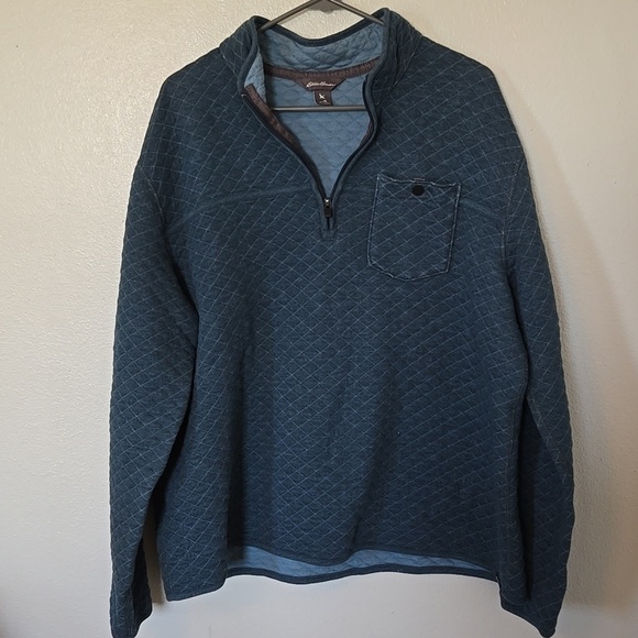 Eddie Bauer | Dark Blue Quilted 1/4 Zip Jacket Size XL - Picture 2 of 8